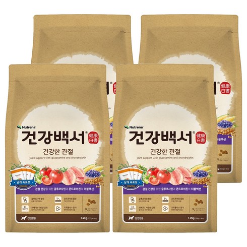 뉴트리나건강백서 강아지 기능성 사료, 뼈/관절강화, 1.2kg, 4개