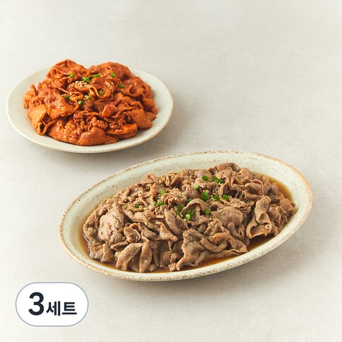 곰곰 한돈 매콤한 제육 볶음 700g + 곰곰 한돈 간장맛 불고기 700g 세트, 1.4kg, 3세트