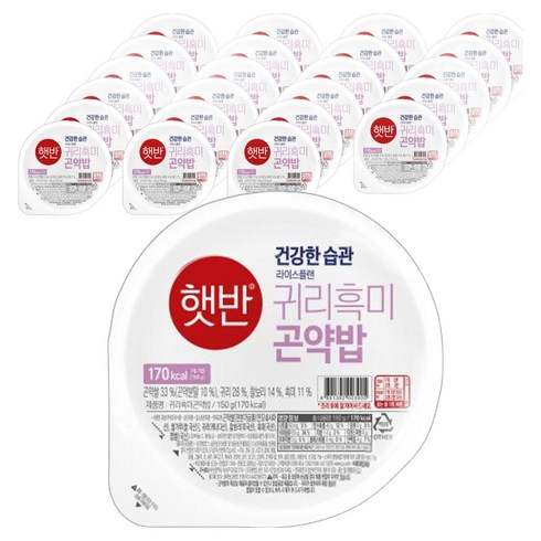 햇반 귀리흑미곤약밥, 150g, 24개