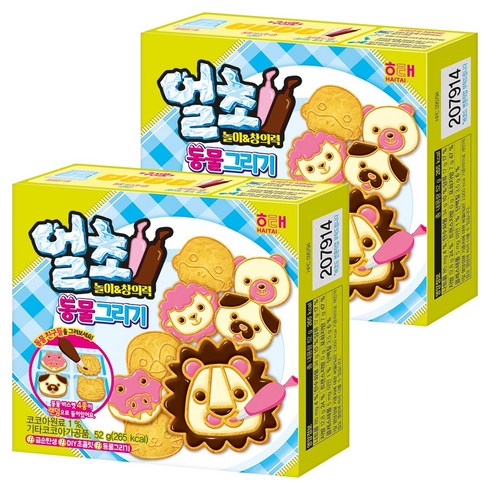 해태제과 얼초 동물 그리기 세트, 단품, 2개