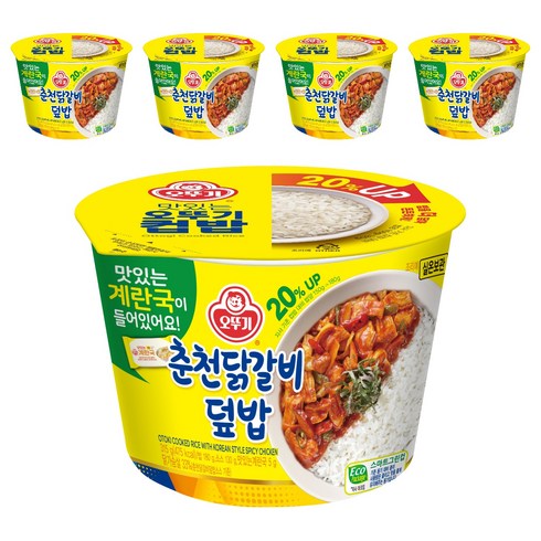 오뚜기 컵밥 춘천닭갈비덮밥+계란국, 315g, 5개