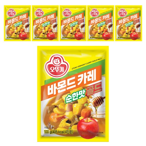 오뚜기 바몬드 카레 골드 순한맛, 100g, 6개