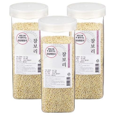 월드그린 싱싱영양통 찰보리, 1kg, 3개