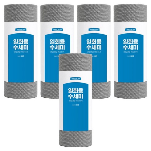 이너홈 일회용 수세미, 그레이, 60개, 5개