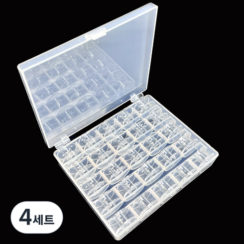 코히모 북알 케이스 보빈 + 25셀 케이스 세트 5W0631, 4세트, 투명