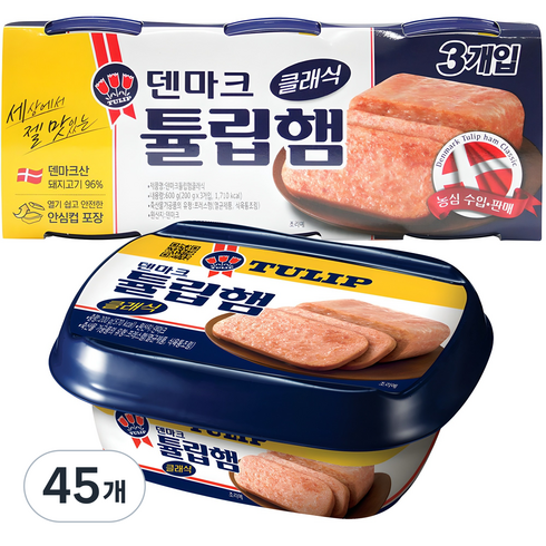 튤립푸드 클래식 햄 통조림, 200g, 45개