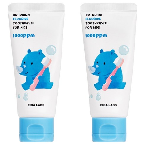에이카랩스 코뿔소 어린이 불소 치약 청포도향, 60g, 2개