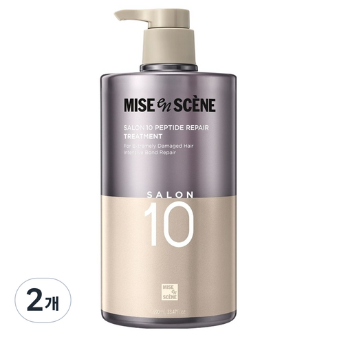 미쟝센 살롱10 펩타이드 리페어 단백질 트리트먼트 에센스팩, 2개, 990ml
