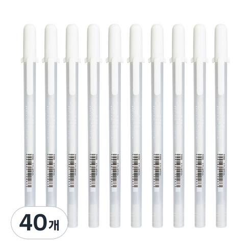 겔리롤 수플레 사쿠라 젤잉크펜 0.8mm, 화이트, 40개