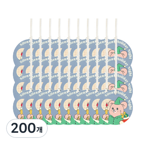 홀리데이베어 택, 혼합색상, 200개