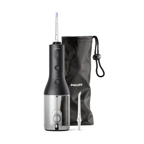 필립스 소닉케어 무선 파워플로서 3000 구강세정기, HX3826/33, 블랙