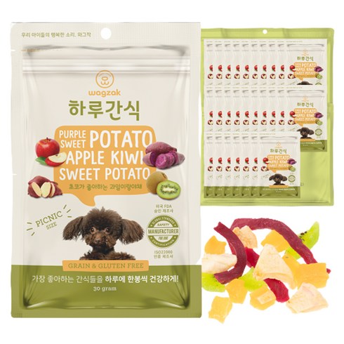 와그작 강아지 하루간식, 과일이랑 야채, 30g, 28개