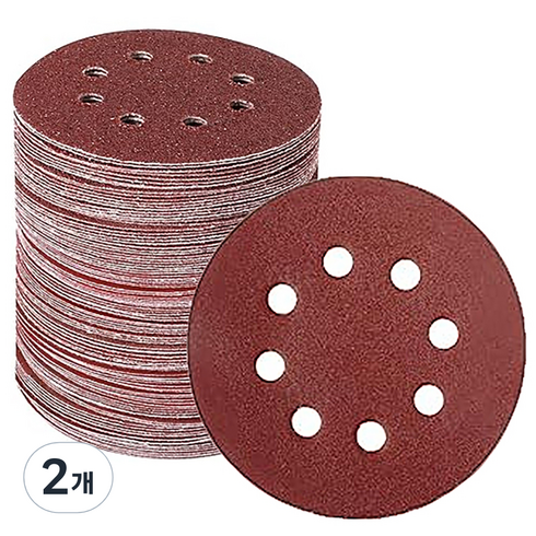 OON 8홀 밸크로 그라인더 원형사포 800방 125mm 100p, 2개