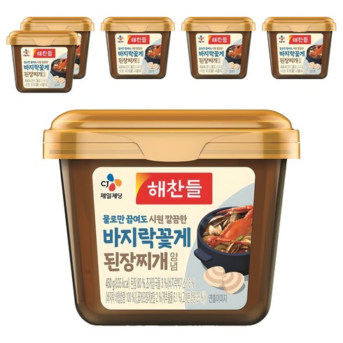 해찬들 물로만 끓여도 시원 깔끔한 바지락꽃게 된장찌개양념, 450g, 6개
