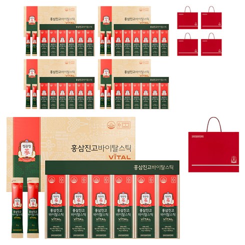 정관장 정품 홍삼진고바이탈스틱 + 쇼핑백, 300g, 5개