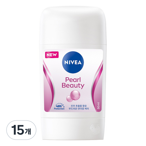 니베아 펄 앤 뷰티 데오드란트 스틱, 50ml, 15개