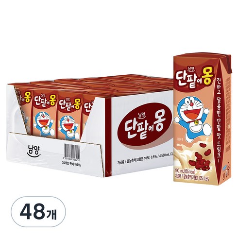 남양유업 단팥에몽 멸균우유, 48개, 190ml
