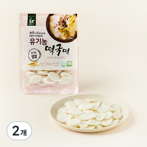 떡찌니 유기농 떡국떡, 500g, 2개