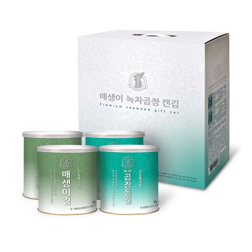 지도표성경 매생이 녹차곱창 캔김 2호 선물세트, 1세트