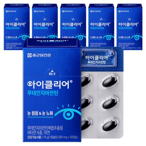 아이클리어 루테인지아잔틴, 30정, 6개, 15g