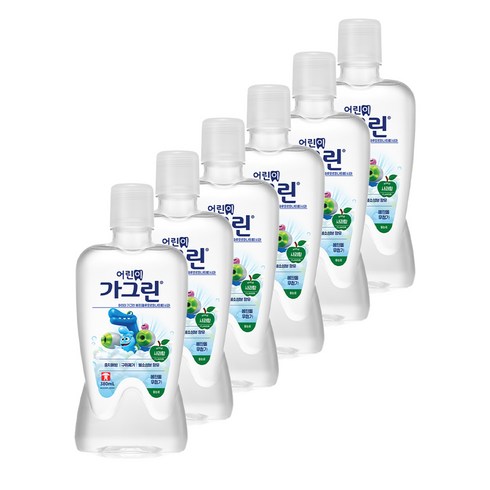 가그린 어린이용 구강세정제 딸기향 랜덤발송, 380ml, 6개