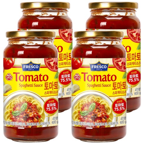 오뚜기프레스코 토마토 스파게티소스, 600g, 4개