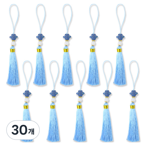 아이엔피 장식 고급 노리개 전체길이 14cm x 수술길이 6.5cm x 실 길이 5cm NS0, 하늘(NS03), 30개