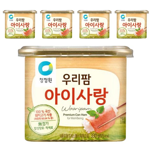 청정원 우리팜 아이사랑 햄통조림, 330g, 5개