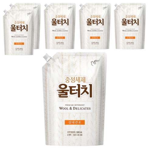 울터치 중성세제 리필, 1.3L, 6개