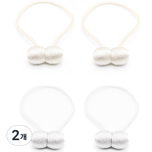 윈샵 타이백 2종 x 2p 세트, 2개, 화이트 + 아이보리