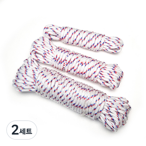 노마드 로프 5mm 5m 10p + 10m 5p + 15m 5p 세트, 혼합색상, 2세트