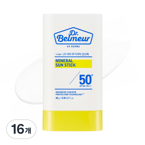 닥터벨머 UV 더마 무기자차 선스틱 SPF50+ PA+++, 20g, 16개