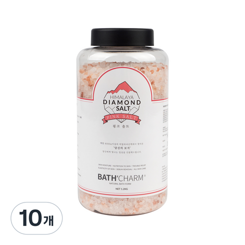 바스참 히말라야 다이아몬드솔트 입욕제 핑크솔트, 1.2kg, 10개