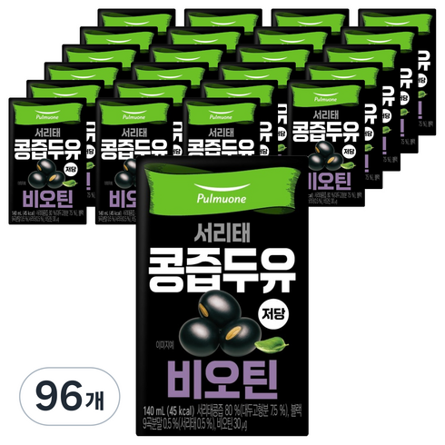 풀무원녹즙 저당 서리태 비오틴 콩즙두유, 140ml, 96개