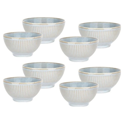 니코트 Everyday collection 밥공기 국그릇 4인 식기 세트, 그레이, 밥공기 4p + 국그릇 4p, 1세트