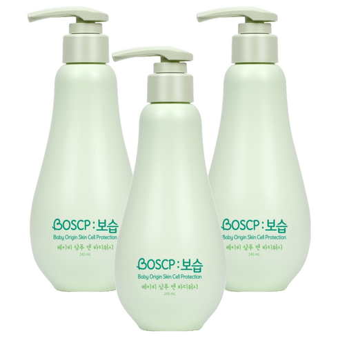 보습 베이비 샴푸 앤 바디워시, 245ml, 3개