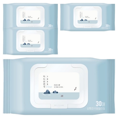 라운드랩 1025 독도 클렌징 티슈, 30매입, 178g, 4개