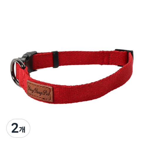 딩동펫 반려동물 캐시미어 목줄, 레드, 2개