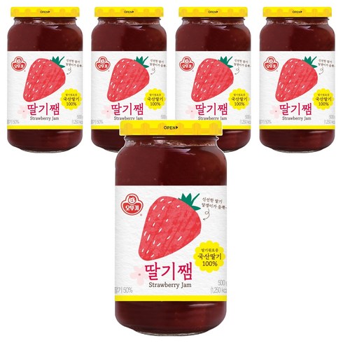 오뚜기 딸기쨈, 500g, 5개