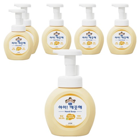 아이깨끗해 핸드워시 순 보송보송 파우더향, 250ml, 6개
