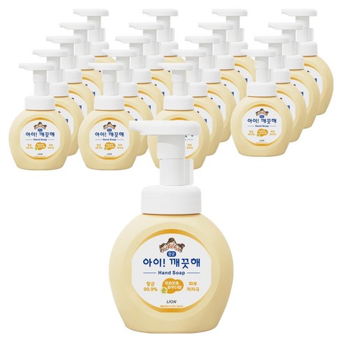 아이깨끗해 핸드워시 순 보송보송 파우더향, 250ml, 20개