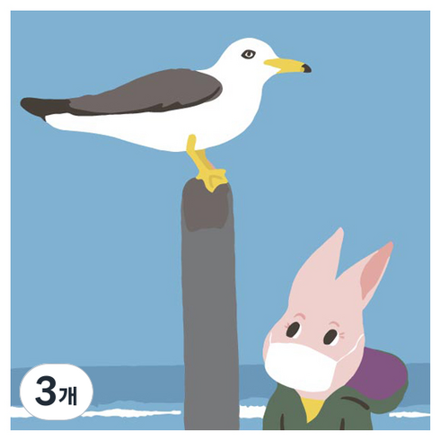 모모픽스페인팅 DIY 유화그리기 25 x 25 cm, 갈매기와눈싸움(B37), 3개