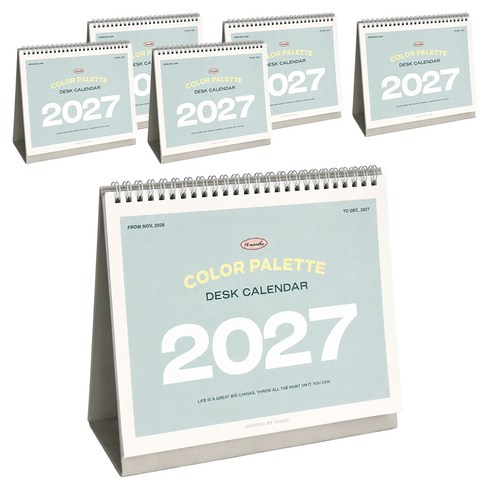 아이코닉 2027 팔레트 데스크 캘린더 탁상 달력 스케줄러, 혼합색상, 6개
