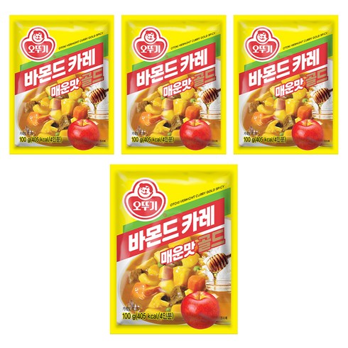 오뚜기 바몬드 카레 골드 매운맛, 100g, 4개
