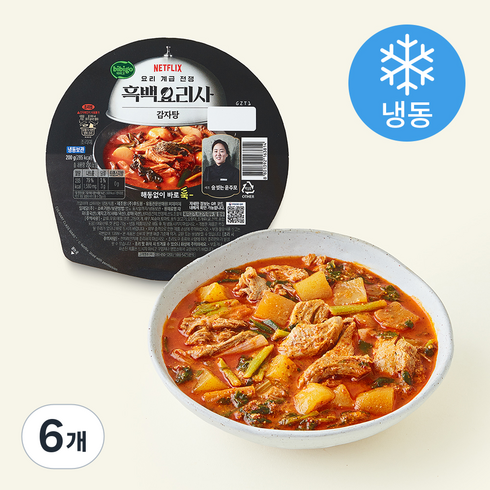 비비고 흑백요리사 술빚는 윤주모셰프 감자탕 (냉동), 200g, 6개