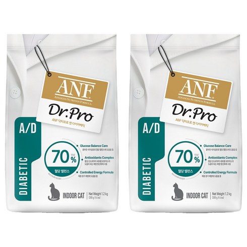 ANF 닥터프로 캣 처방식 사료, 당뇨관리, 1.2kg, 2개