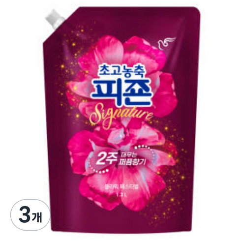 피죤 초고농축 시그니처 섬유유연제 플라워 페스티벌 리필, 1.3L, 1, 3개