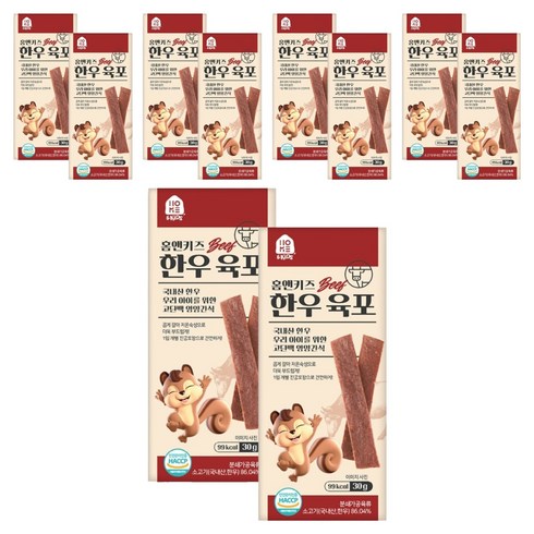 홈앤키즈 육포, 한우, 30g, 10개