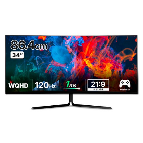 한성컴퓨터 WQHD 1500R 120Hz 게이밍 커브드 모니터, 86.4cm, TFG34Q10W(무결점)