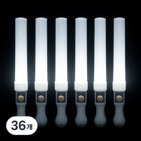 파티공구 LED 응원 야광 막대봉, 화이트, 36개